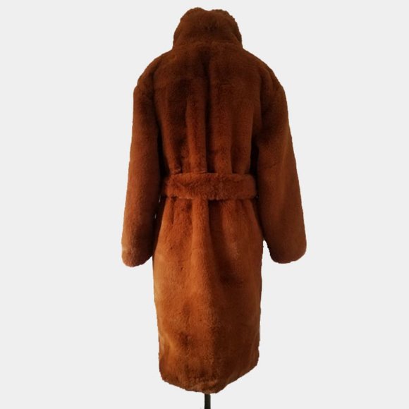 * Host Pick * NWT Forever 21 Camel Faux Fur Coat M - Picture 8 of 11